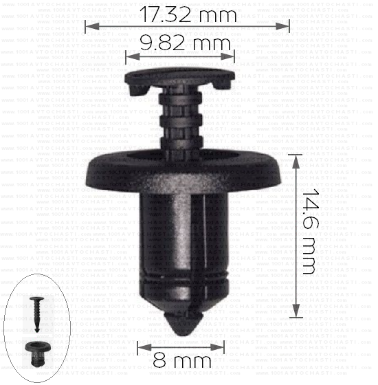 Щипка за калници броня вътрешни панели и тапицерия за Renault 