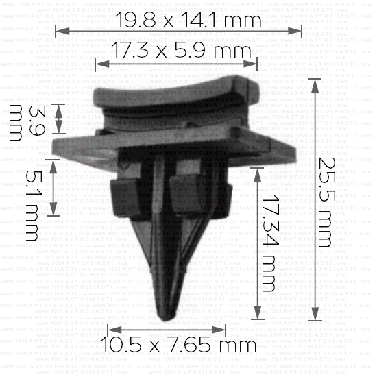 Щипка лайстна предно стъкло и за странични лайстни и панели Ford  
