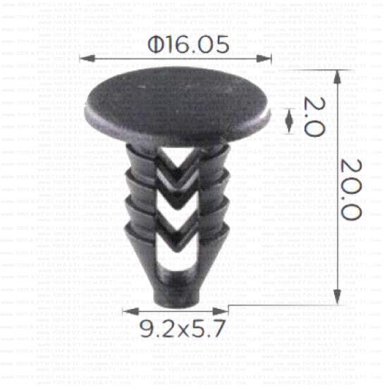 KD1524 Щипка за странични панели и тапицерия Lancia