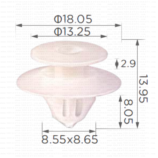 KD1599 Щипка лайстни прагове и вежди калници Mitsubishi