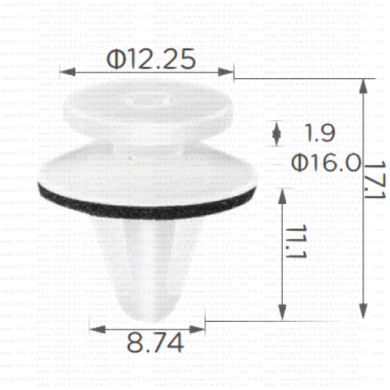 KD1608 Щипка крепеж облицовка праговете под вратите Mitsubishi