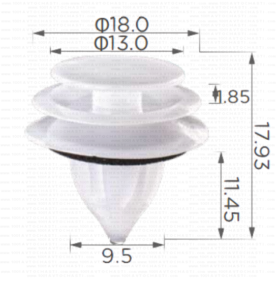 KD1667 Щипка кора врата и багажник Mazda