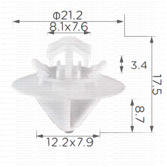 KD1867  Щипка странична лайстна врата и лайстна пета врата Peugeot
