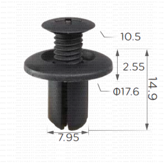 KD1887 Щипка броня подкалник крепеж глвен фар Honda