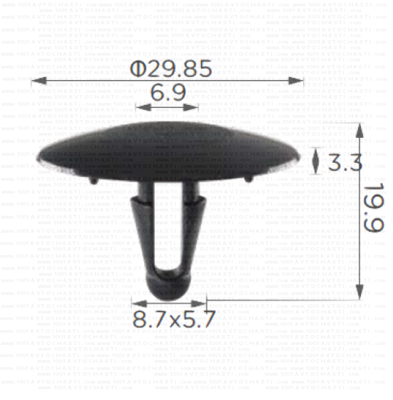KD1897 Щипка шумоизолация капак двигател Toyota