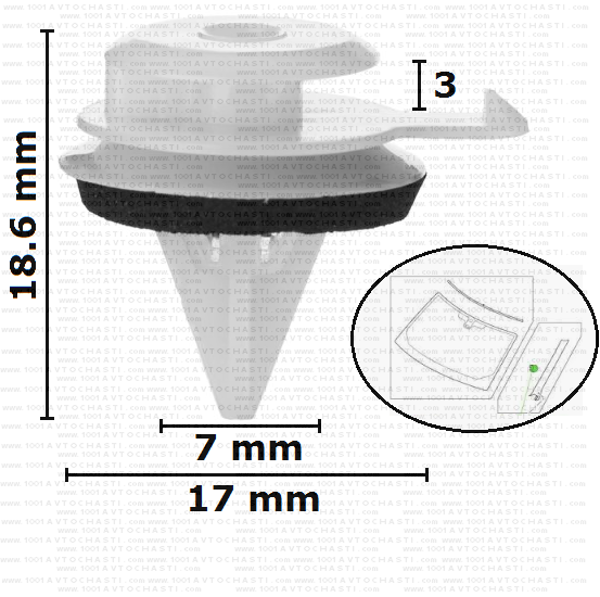 KD1995 Скоба за предно стъкло лайсна Land Rover