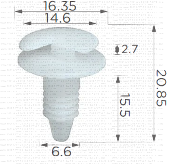 KD2030 Щипка крепеж панел врата Peugeot