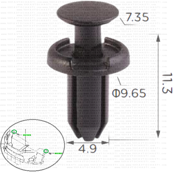 KD2061 Щипка крепеж броня Toyota