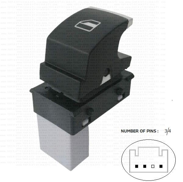 VAN-415 Бутон за електрически стъкла за VW Golf 6 Passat B6 EOS Caddy Jetta Tiguan Touareg Touran