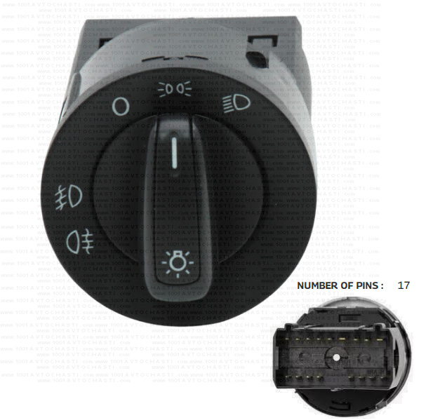 VAN-461C Kлюч главни светлини за автомобили хромиран за Seat Alhambra