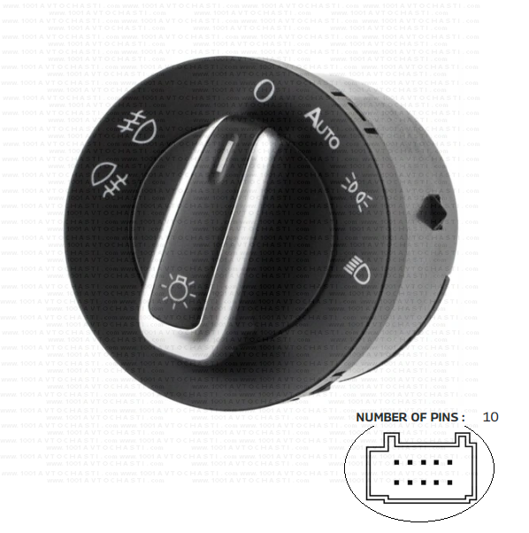 VAN-463 Kлюч главни светлини халогени с AUTO за автомобили VW Golf 5 Jetta Passat Caddy Touran EOS