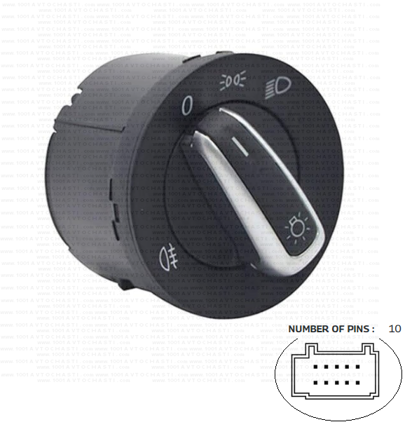 VAN-464 Kлюч главни светлини с хром за автомобили Seat Alhambra