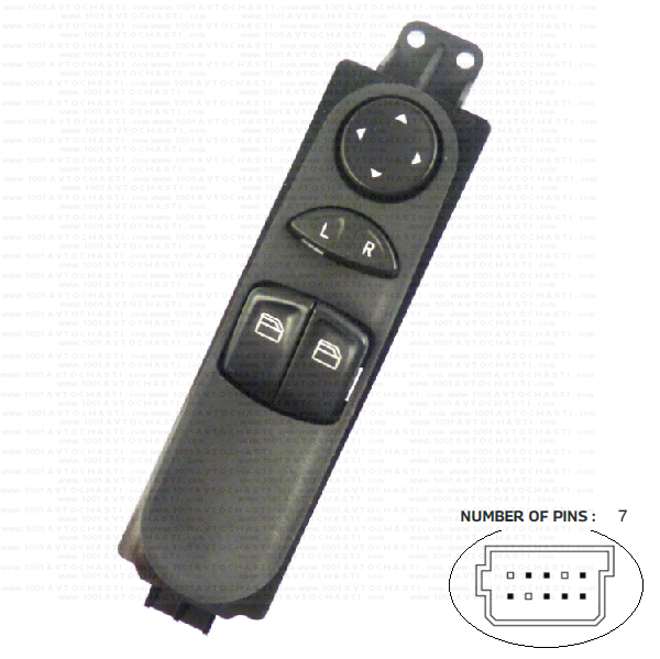 VAN-522  Панел бутони за електрически стъкла за Mercedes Vito Viano W 203