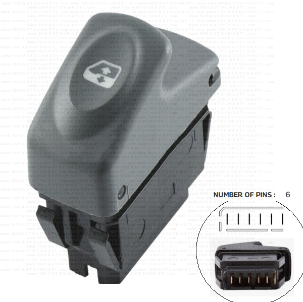 VAN-708 Бутон за управление електрически стъкла за Renault Clio 2 Megan 1 Kangoo 1