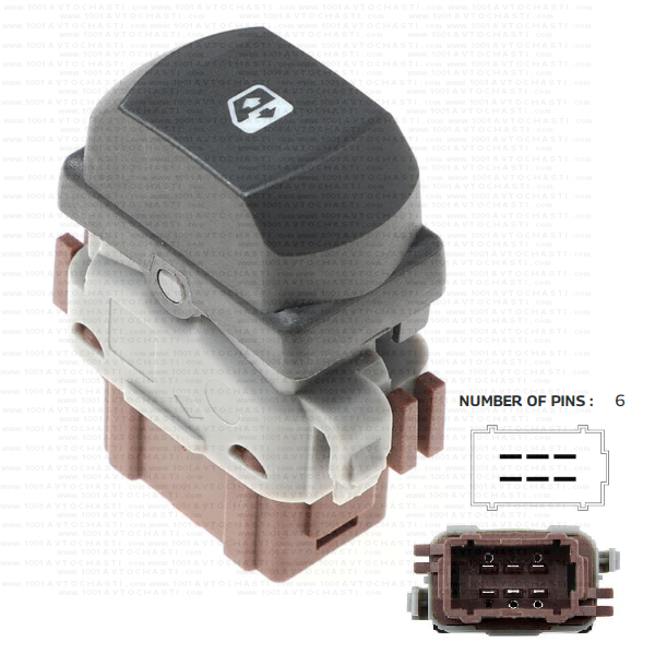 VAN-713 Бутон десен за електрически стъкла за автомобили Renault Megane 2 Renault Clio 3