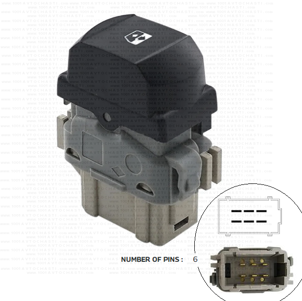 VAN-717 Преден десен бутон стъкла за Renault Megane 2 Laguna 2 Espace 4 Clio 3 Scenic 2