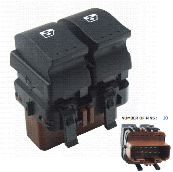 VAN-720 Двоен бутон за електрически стъкла за Renault Megane 2 Laguna 2 Espace 4 Scenic 2