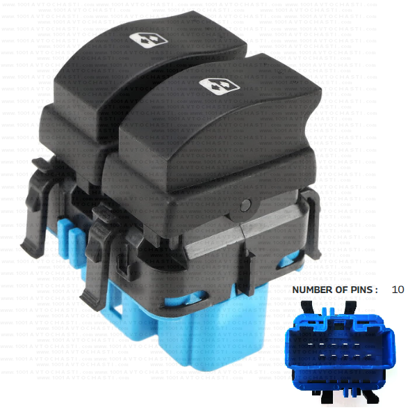 VAN-722 Бутони електрически стъкла за преден ляв за Renault Clio 2 Megane 2 Scenic 2 Laguna 2 Trafic 2 Espace 4