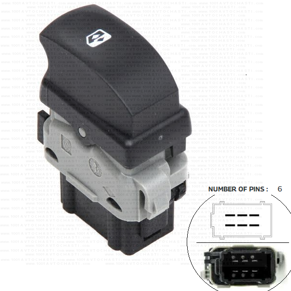 VAN-725 Бутон за управление електрически стъкла за автомобили Renault Clio 3 Symbol Modus