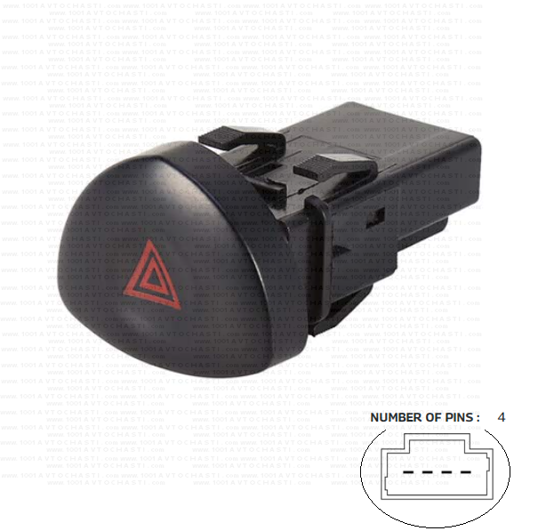 VAN-758 Бутон аварийни светрлини за Renault Clio 2 Kangoo 2