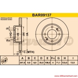 VBAR09137CXP Спирачен диск за автомобил Citroen Picaso oт 1999